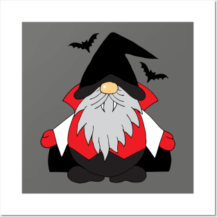 Funny Halloween Dracula Gnome Posters and Art